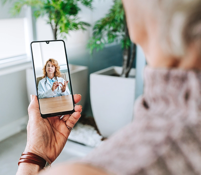 Woman in remote appointment